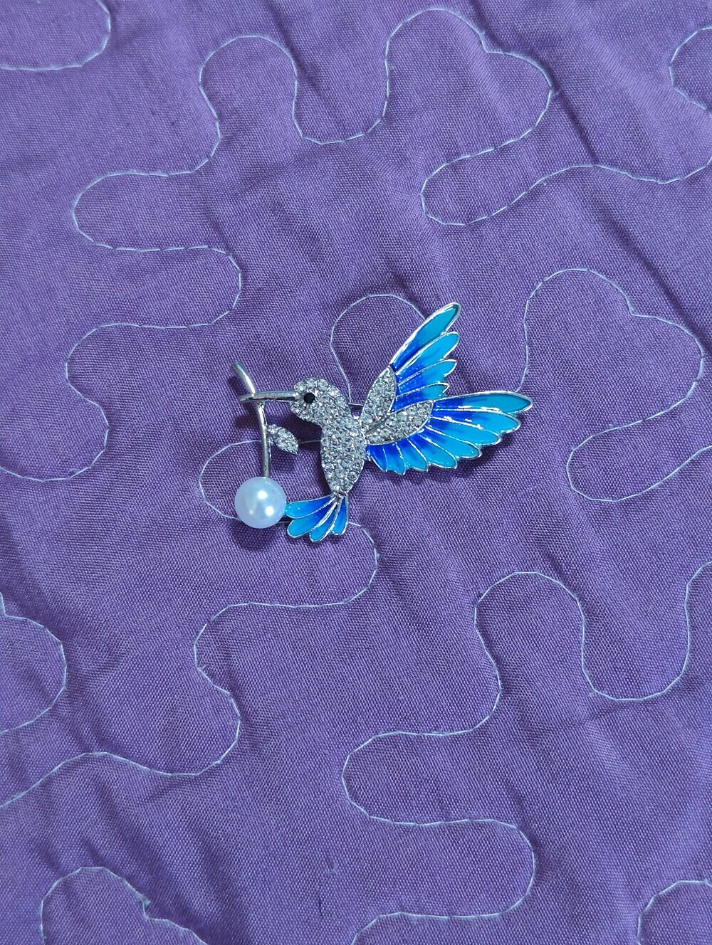 Silver Hummingbird Brooch Pin Novelty Jewelry - Picture 4 of 4